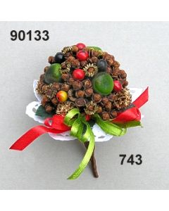 Berry deco bouquet small / green-red / 90133.743