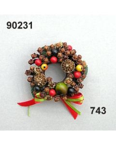Berry deco wreath mini / green-red / 90231.743