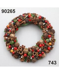 Berry deco wreath big / green-red / 90265.743