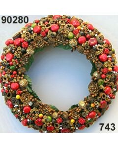 Berry deco-wreath XL / green-red / 90280.743
