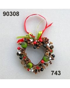 Berry deco heart mini / green-red / 90308.743