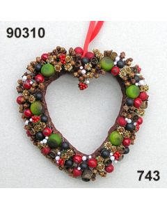 Berry deco heart medium / green-red / 90310.743