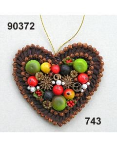 Xmas-ornament heart / green-red / 90372.743