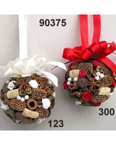 Ball rose-natural with bow / 90375