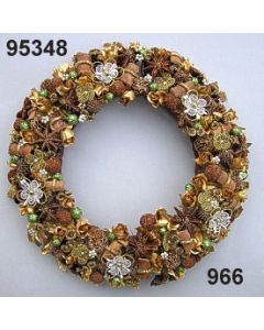 Rose star anise wreath XL / gold-green / 95348.966